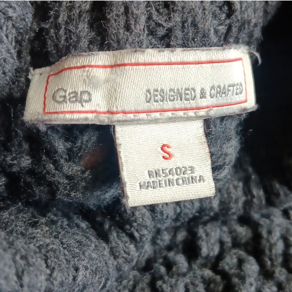GAP Dark Gray Textured Turtleneck Sweater, Thick Knit, Fall Winter Layers - Picture 7 of 8